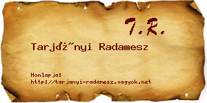 Tarjányi Radamesz névjegykártya